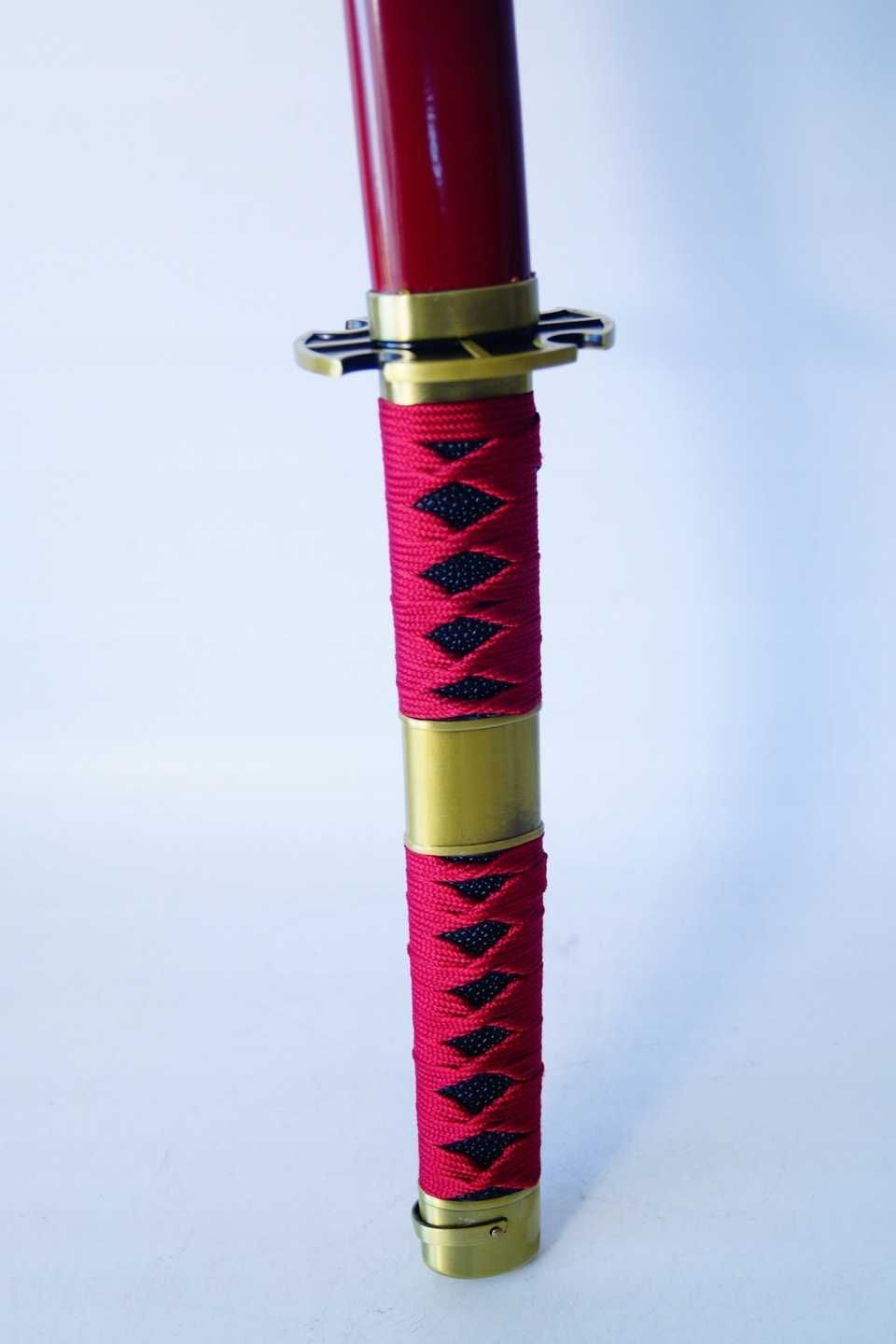 Japoński miecz katana bordowa rekwizyt dekoracja