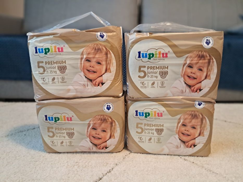 4x Pieluchy Pampersy Lupilu Premium 5, 11-23 kg, 4x39=156 pieluszek
