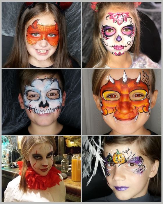 Makijaż na Halloween, Malowanie twarzy, Malowanie buziek, Facepainting