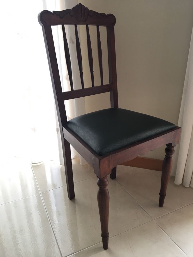 Cadeira vintage, estofo verde