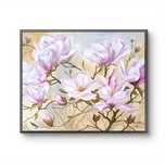 Obraz ręcznie malowany kwiaty magnolie 100x120cm