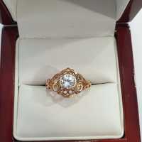 Złoty pierścionek 585 koronkowe wykonanie