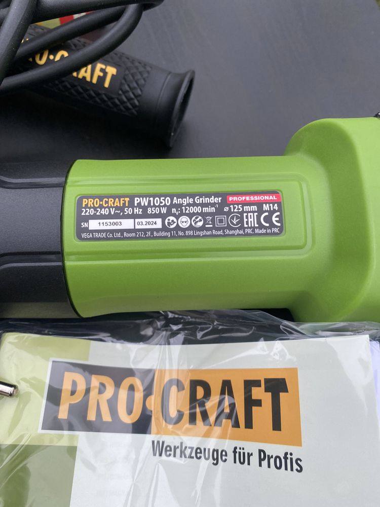 Кутошліфувальна машина Procraft PW1050 125 мм