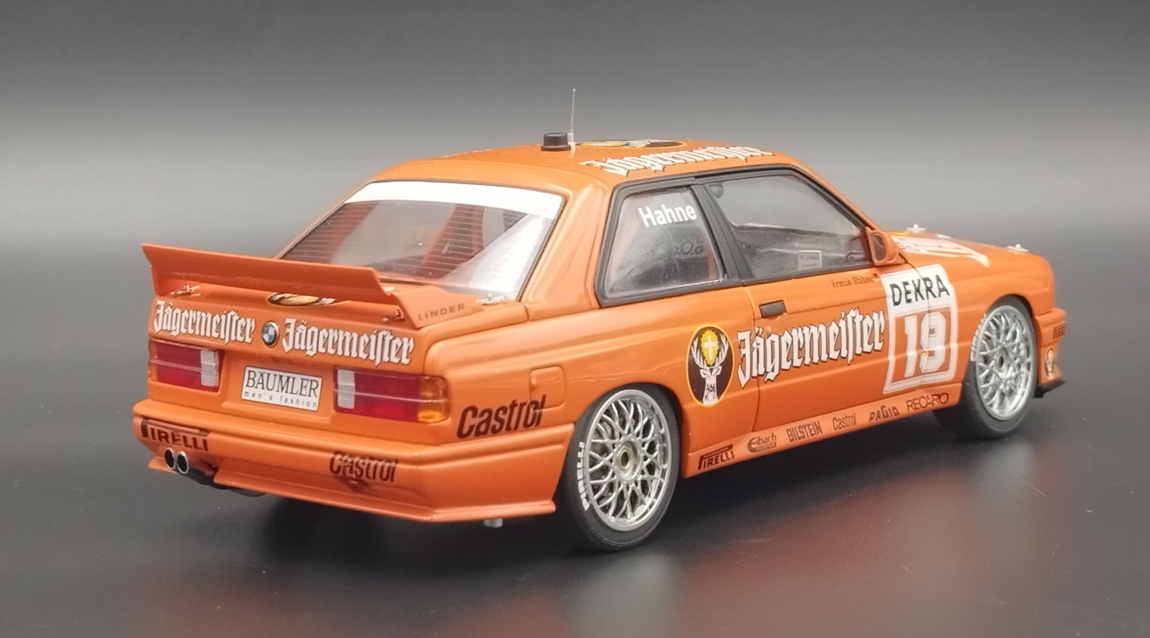 1:18 AutoArt 1992 BMW (E30) M3 Jagermeister #19 Hahne model NO Box