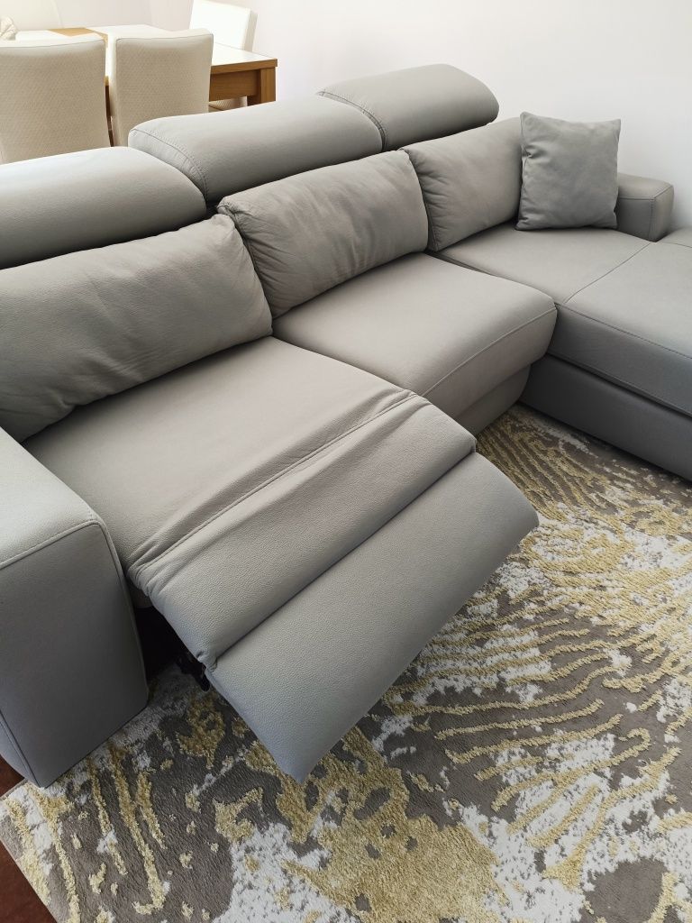 Sofa chaise longue com 2 relax elétricos