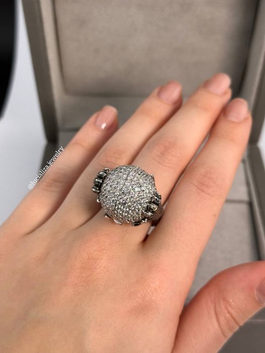 Каблучка з діамантами 4.90ct Біле золото