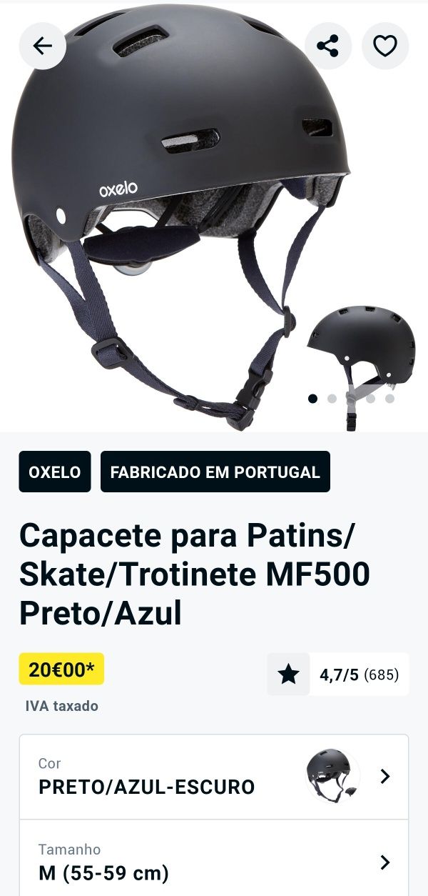 Capacete para patins skate trotinete