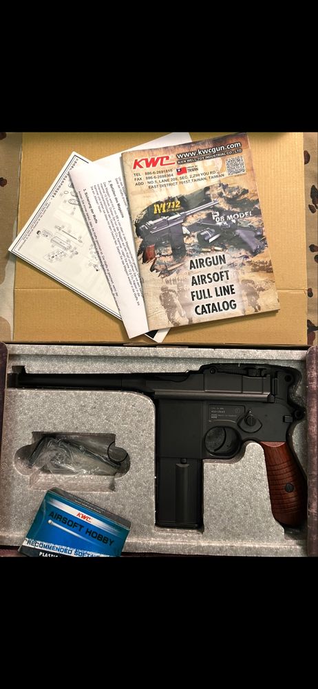 Airsoft Mauser replica de pistola antiga a CO2