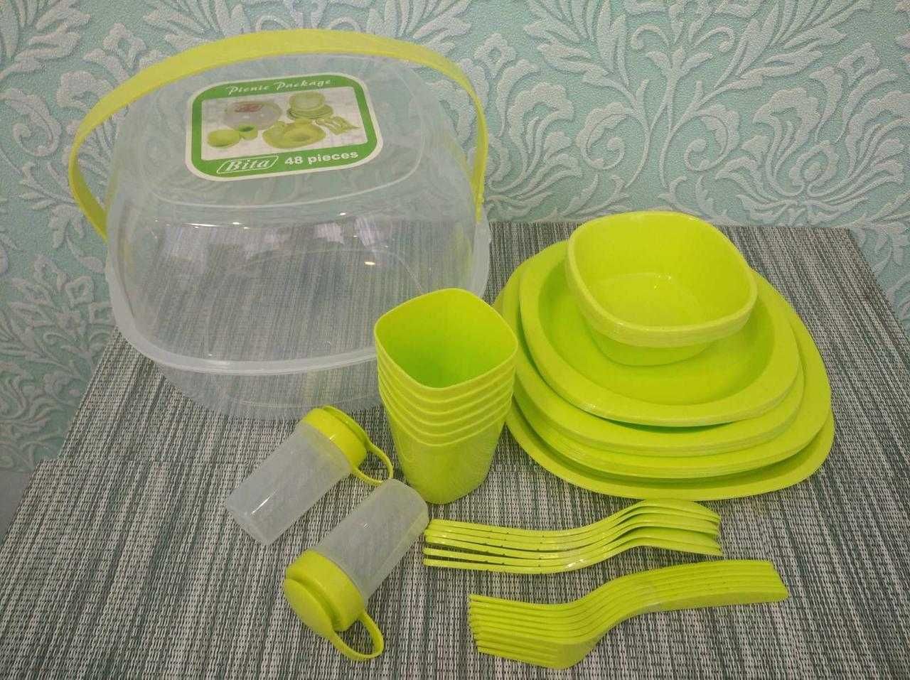 Набор пластиковой посуды для пикника  Посуд для пікніку