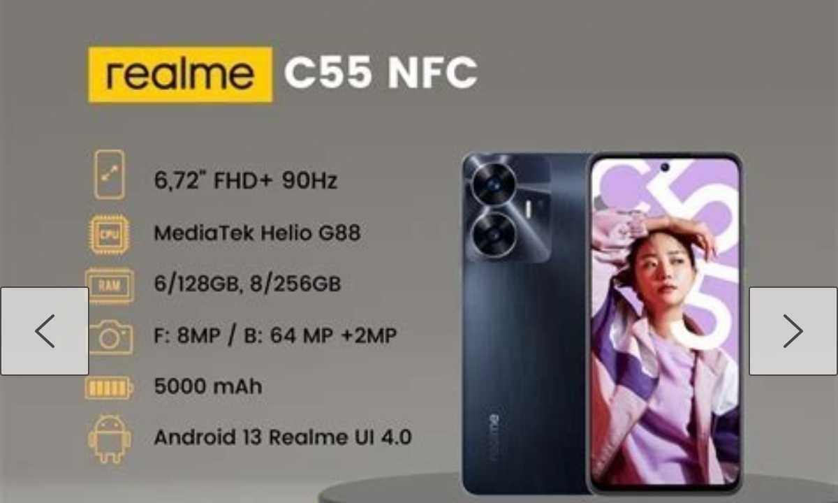 HIT.Realme c55.Pamięć 8/256 gb.Android 13.Gwarancja