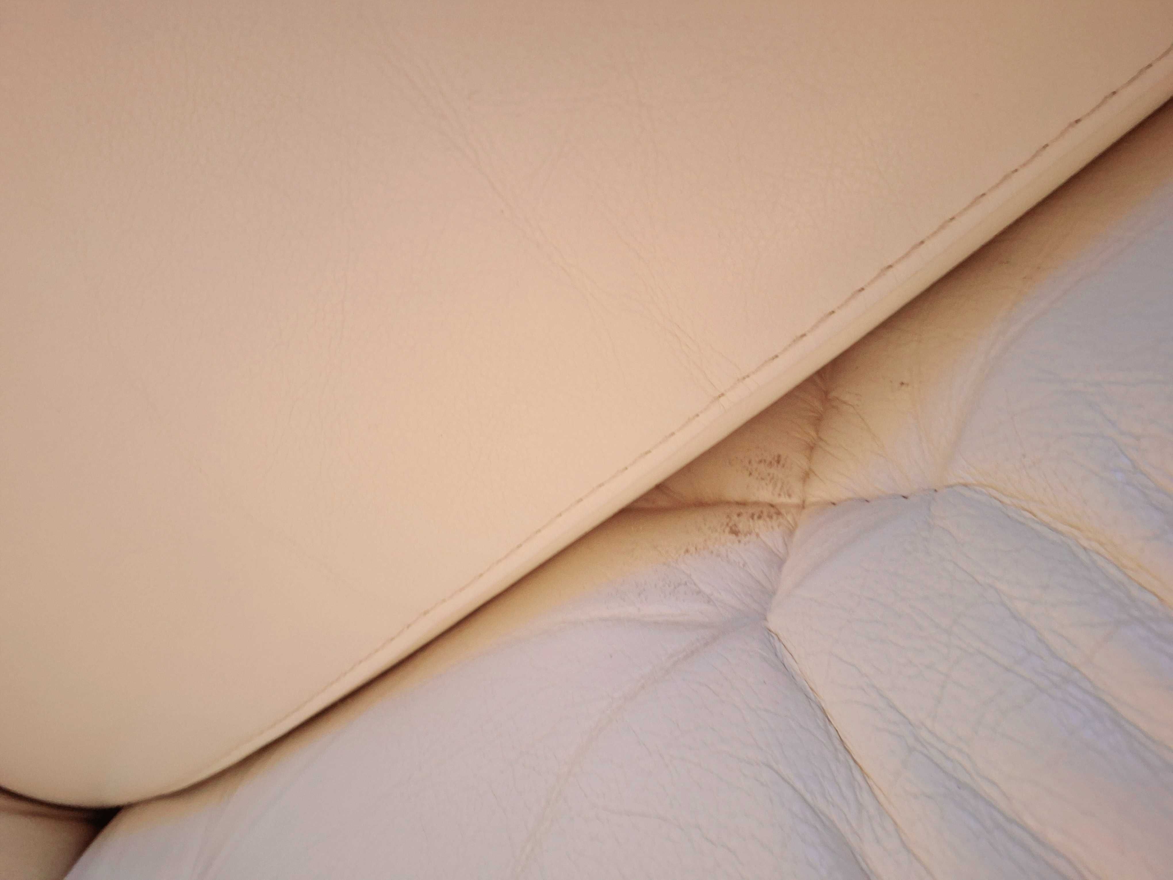Skórzana sofa bez funkcji spania  kremowa ZUCHERO 3BF VIENNA LUX