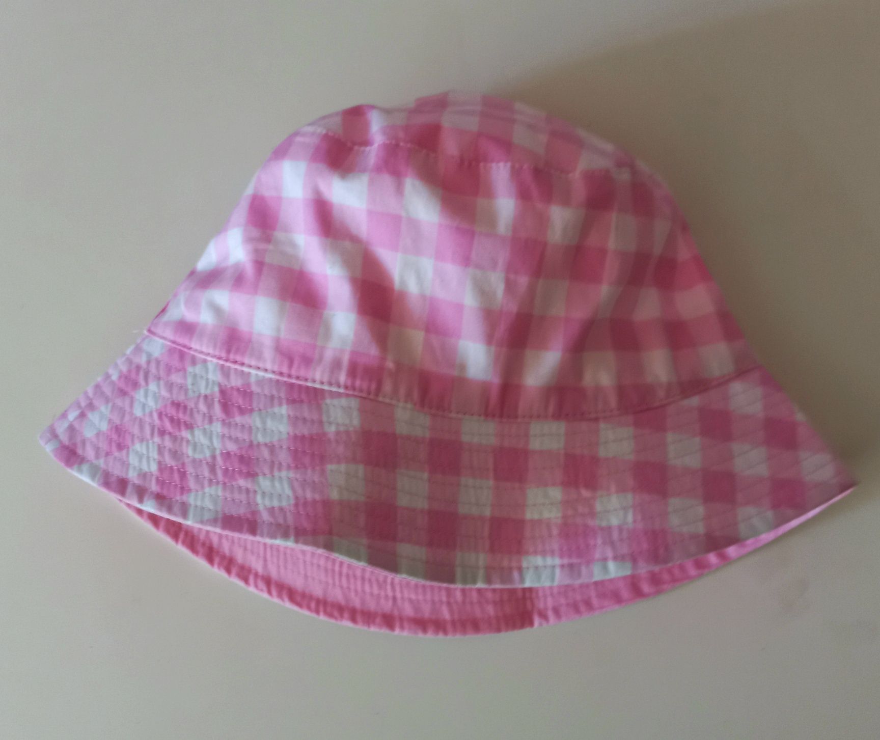 Kapelusz Bucket hat różowy biała kratka stan: bdb