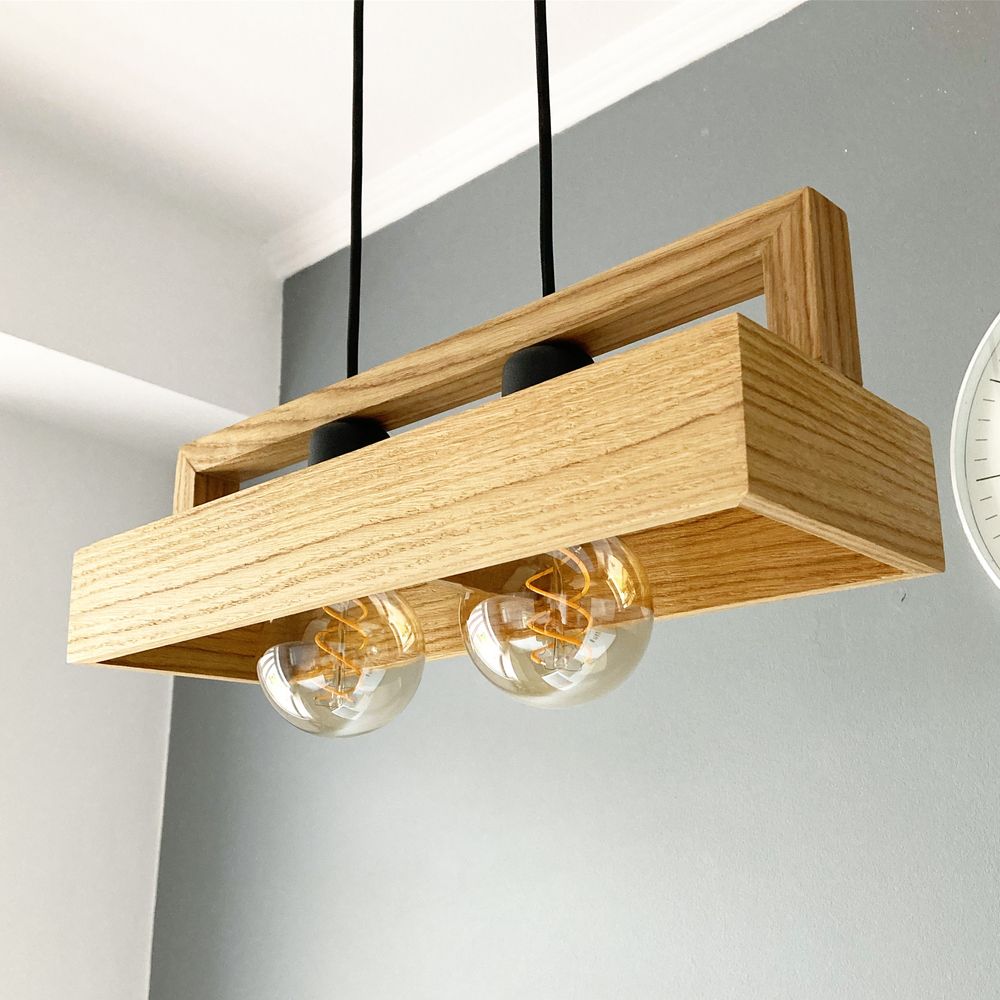 Lampa drewniana BOX40-wisząca