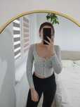 Bluzka w paski  z długim rekawem r.S crop top