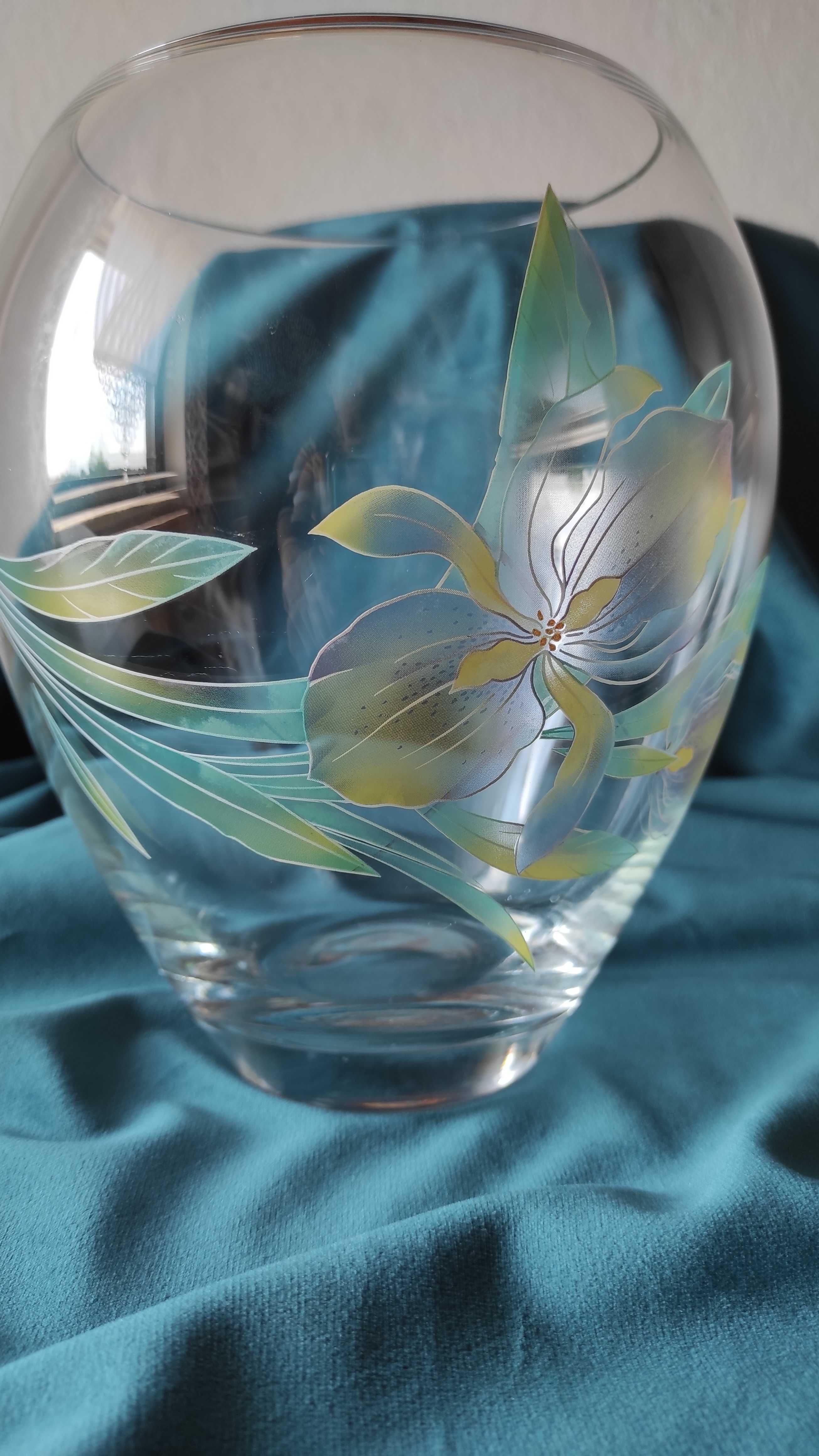 Piękny klimatyczny duży wazon. Szkło ozdobne