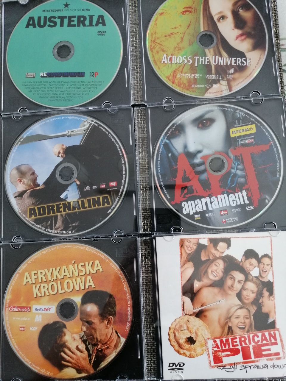 6 filmów na DVD pakowane w slimy