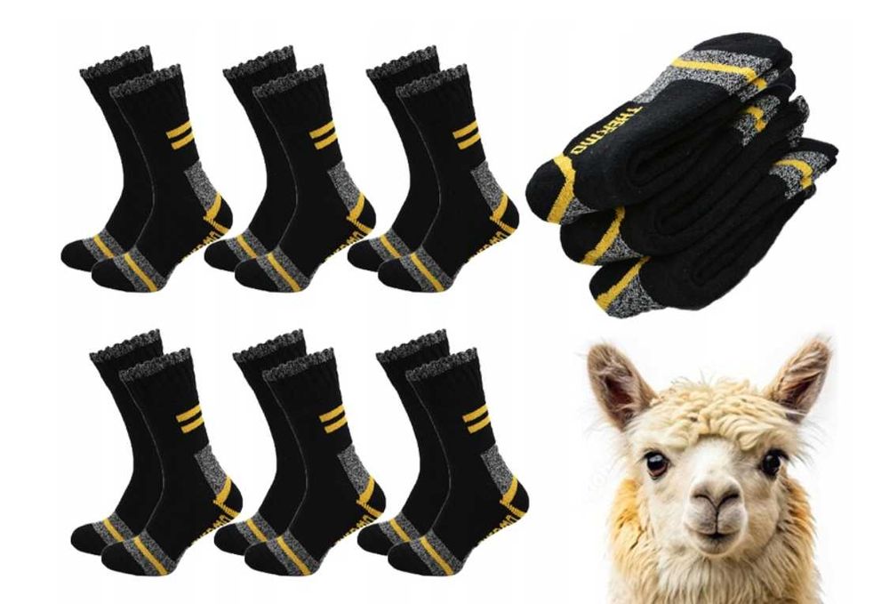 Ciepłe skarpety Wełniane ALPAKA skarpetki TERMO WORK BHP 43-46 prezent