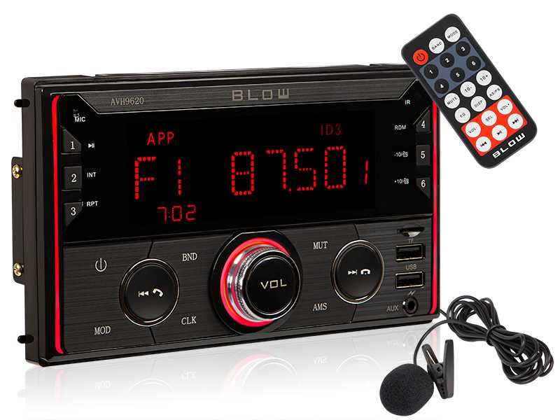 Radio BLOW AVH-9620 2DIN RDS RGB  mikrofon bluetooth 4x60W