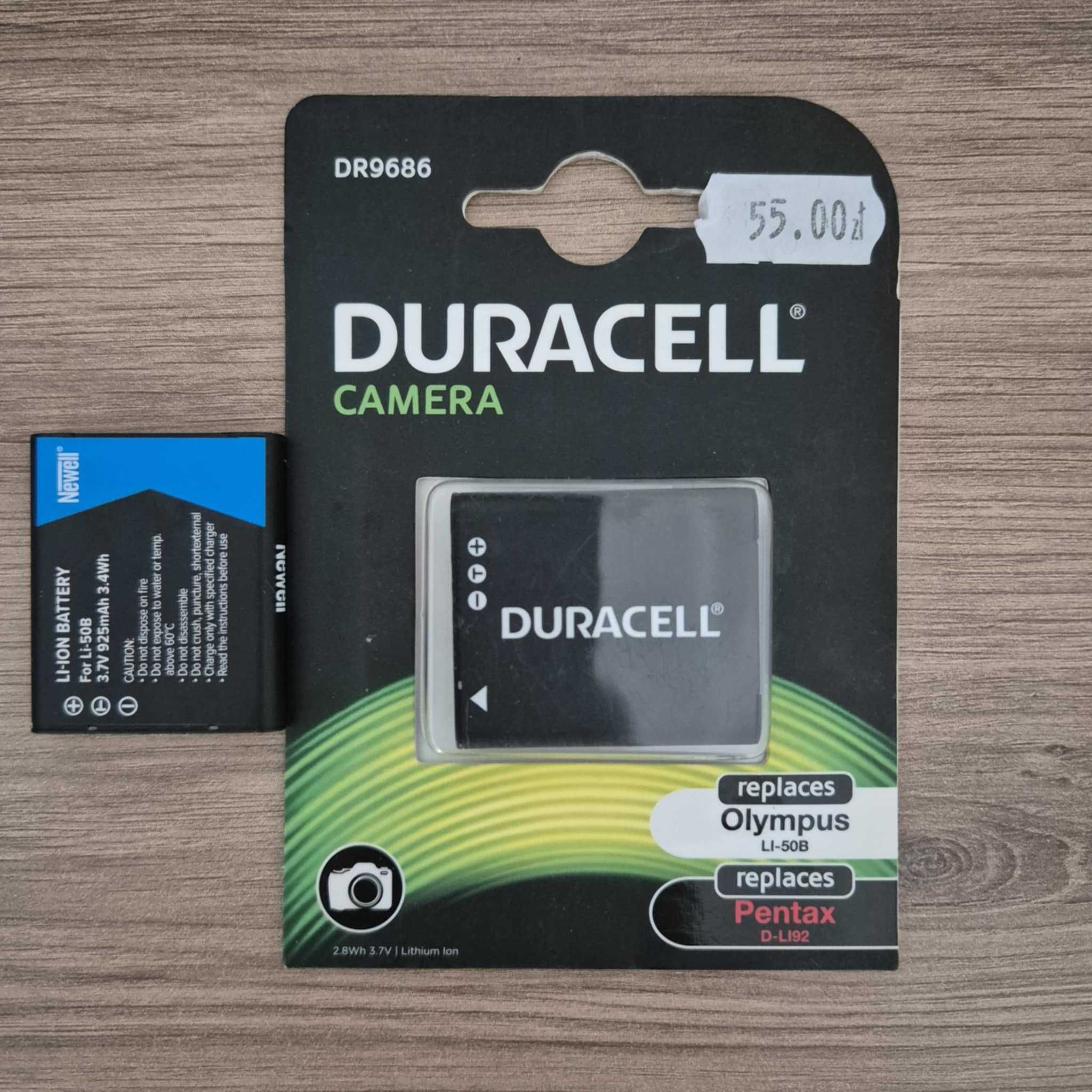 2x baterie NOWE Duracel 770mah i  Newell 925mah Olympus Li-50B  Pentax