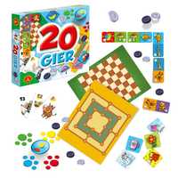 Zestaw 20 gier Alexander rodzinne planszówki, pchełki, domino