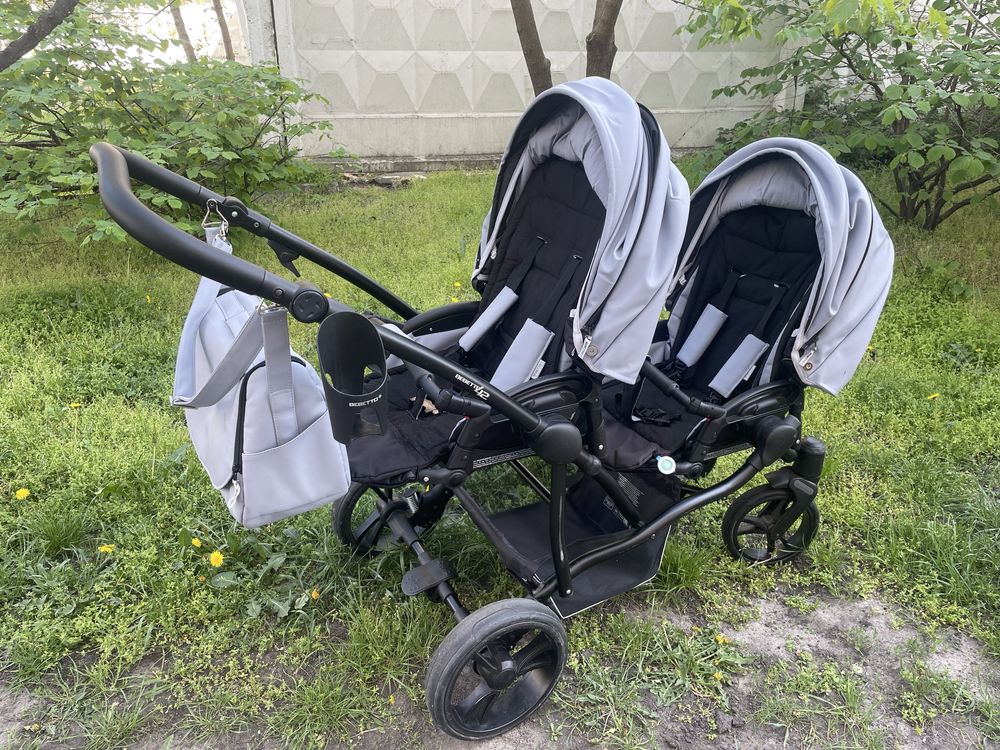 Bebetto 42 PRO, Коляска, Коляска для двійні, Візок дитячий подвійний
