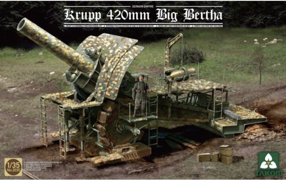 1/35 Орудие Krupp 420mm Big Bertha (Takom 2035)