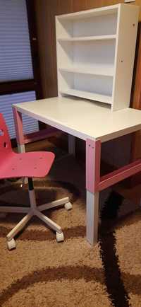 Biurko biało- różowe + krzeselko