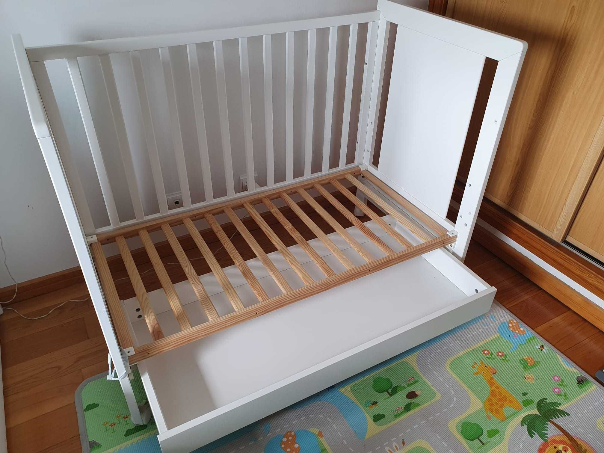 Berço Cama da Marca Trama Branco + Colchão Molas – Como Novo (170€)