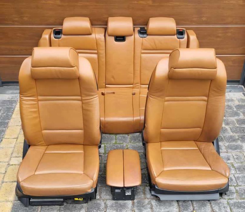 Fotele komforty BMW X5 X6 E70 E71 grzane pompowane z pamięcią rude eur