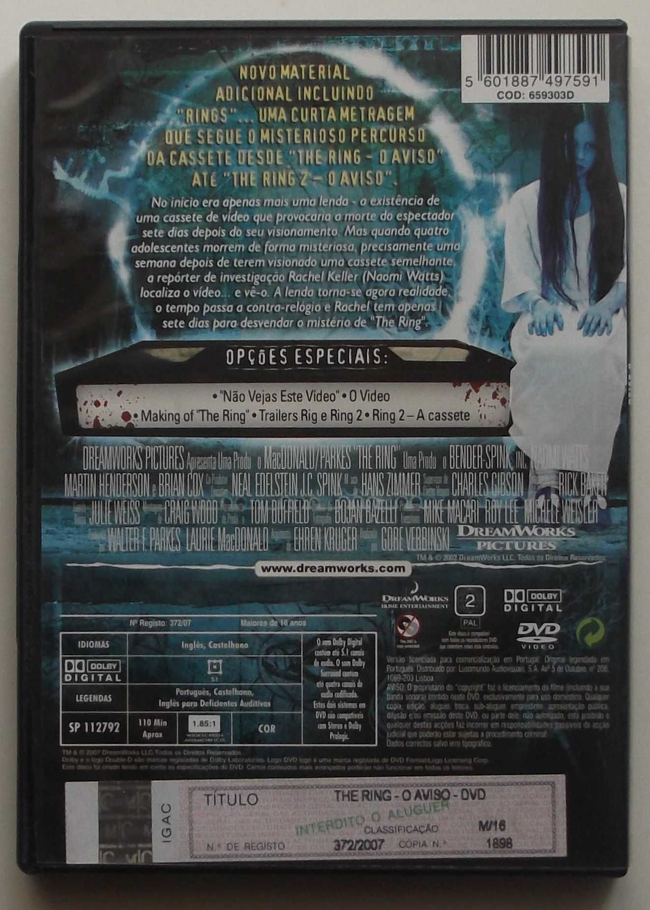 Filme em DVD The Ring: O Aviso