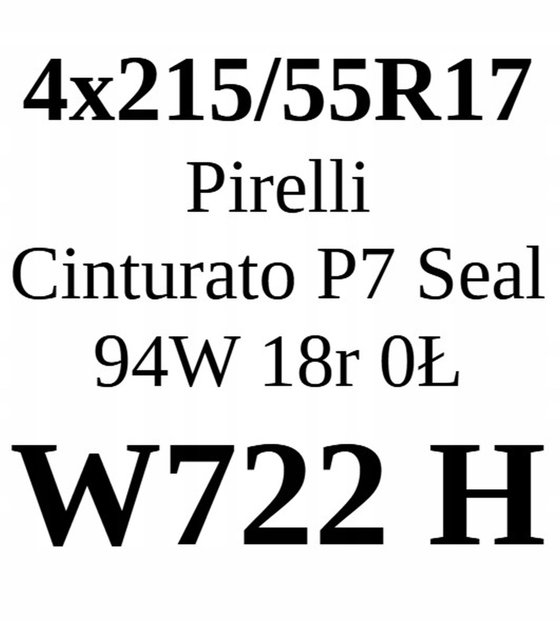 Opony 215/55/17 Pirelli 5,67mm 2018r 4szt.=650zł L