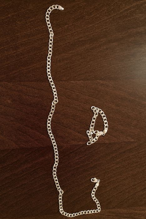 Piękny zestaw łańcuszek z bransoletką - nowe