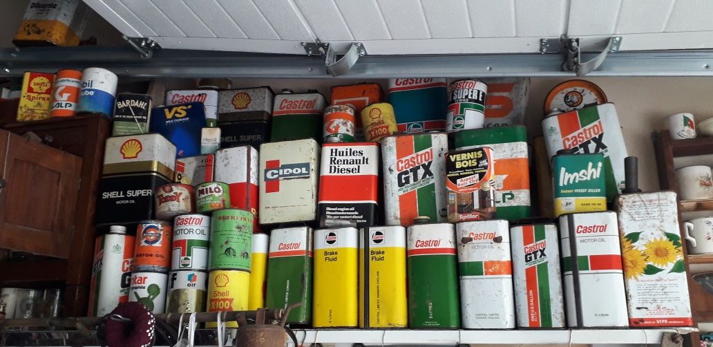 Latas óleo café e outras vintage