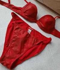 Agualoca piękne zgrabne bikini czerwony strój kąpielowy M 75B