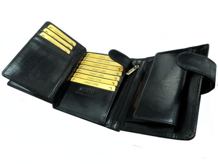 Duży Ekskluzywny Skórzany Portfel Męski Antykradzieżowy Ochrona Kart R