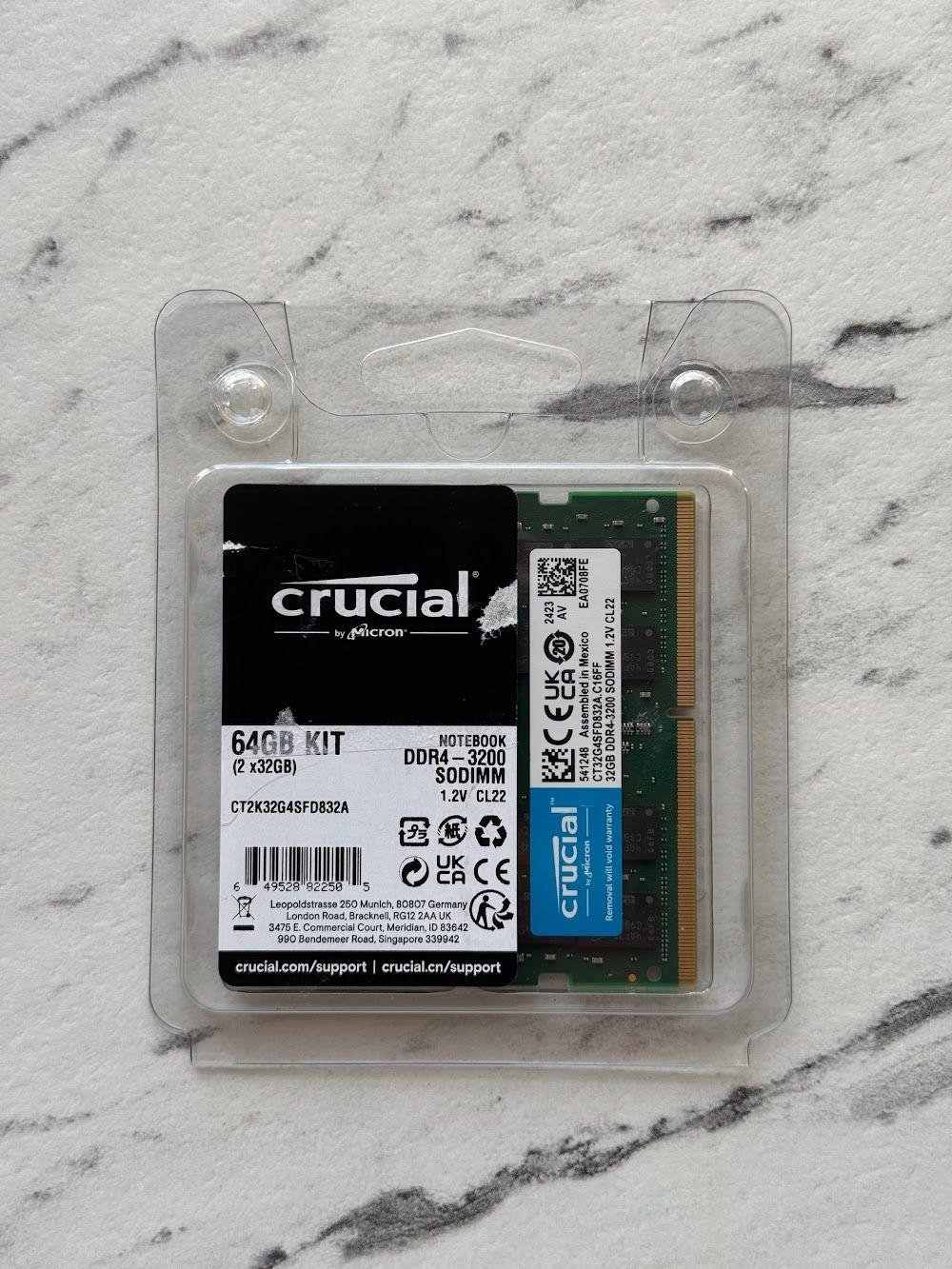 Оперативна памʼять Crucial DDR4 SODIMM 64GB 3200MHz (CT2K32G4SFD832A)