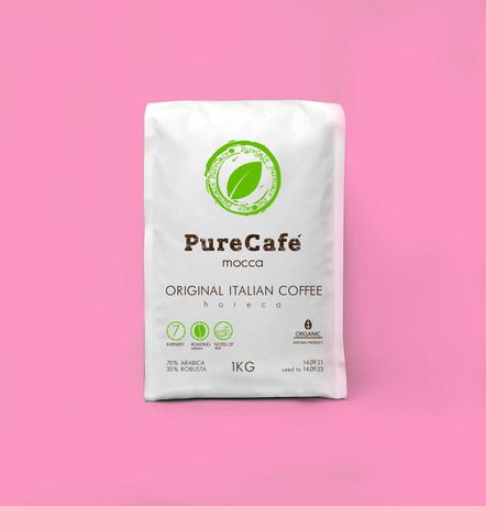 Кофе PureCafe Mocca зерно 70% Арабики/30% Робусты Италия 1кг