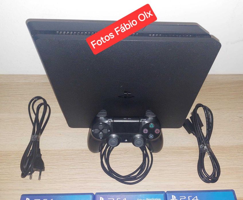 Ps4 Slim de 1 TB + 1 Comando Original + 3 Jogos Incluídos