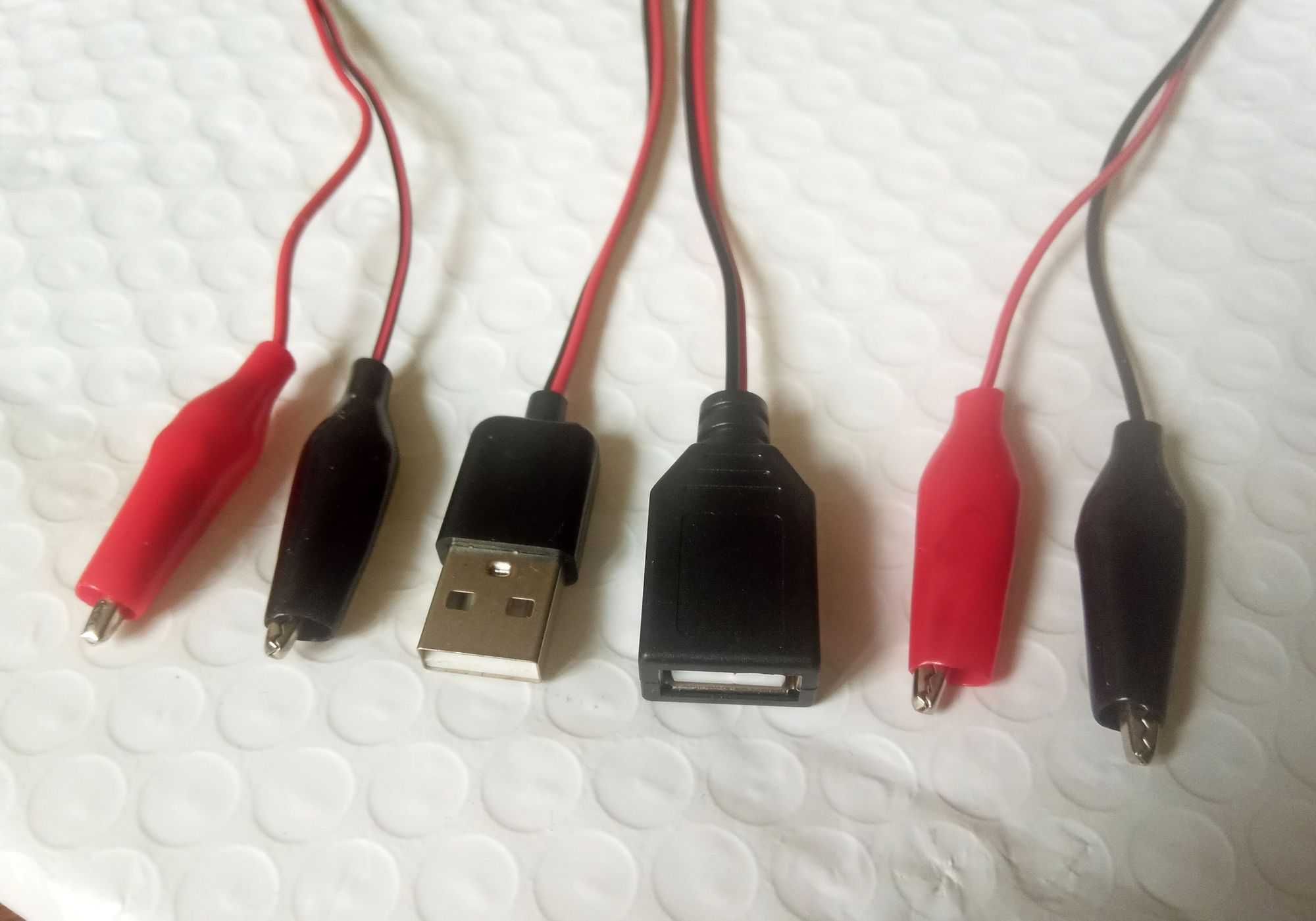 Кабель крокодил - USB набор 2шт мама и папа провод для ЮСБ тестер