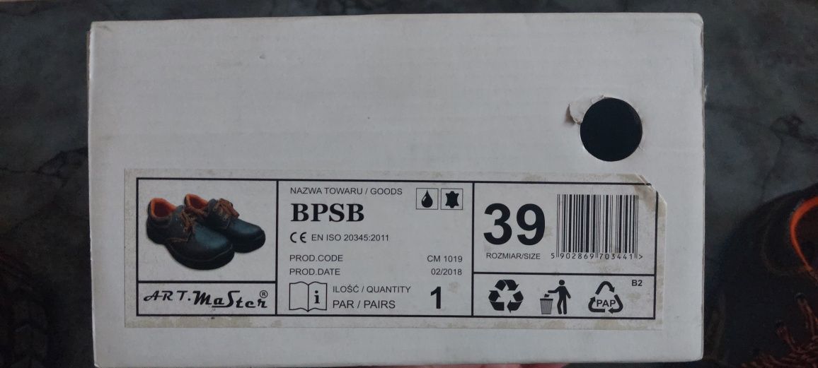 Półbuty robocze skórzane