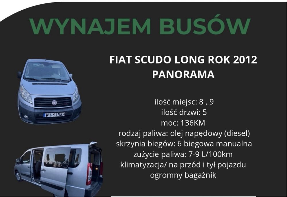 Wynajem samochodów osobowych, bus, elektryk, scudo,jumpy bmw i3s; 5008