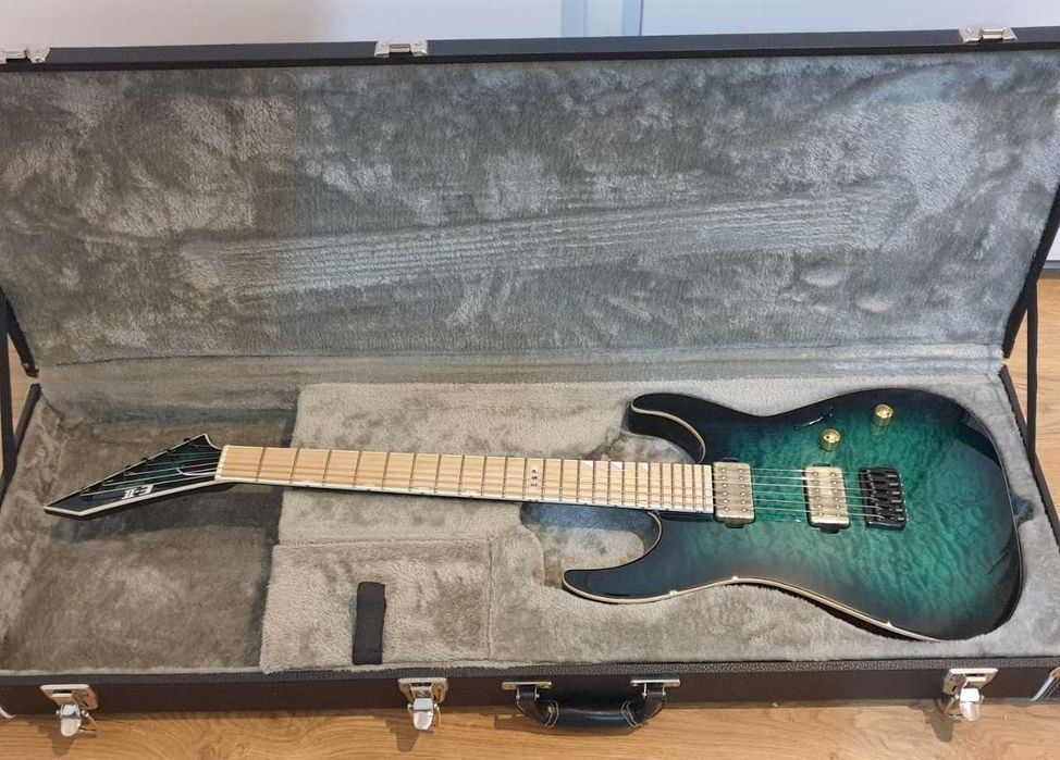 ESP E-II Mirage M-II NT turkusowy Bare knuckle Gotoh Hipshot Luminlay