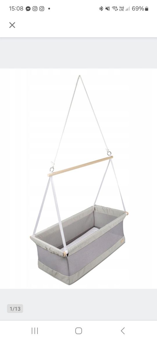 Łóżeczko wiszące kolyska dla niemowląt Roba Safe asleep 45 x 90 cm sza