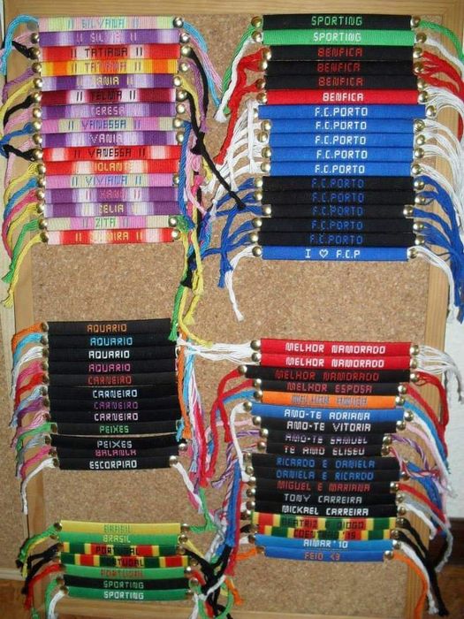 Pulseiras com nomes clubes signos