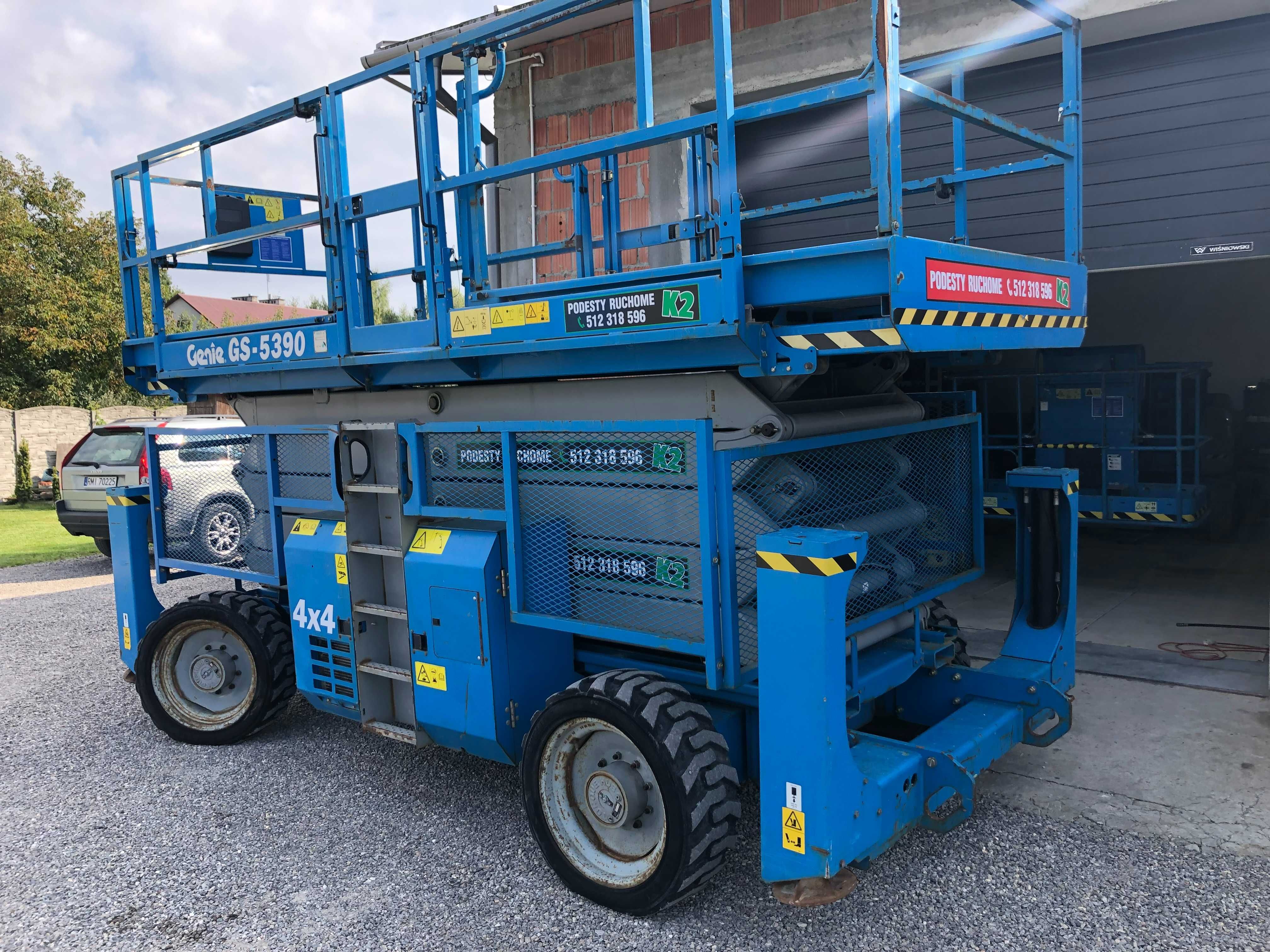 Wynajem podnośnika podnośników podestów wózków JLG Genie Manitou K2