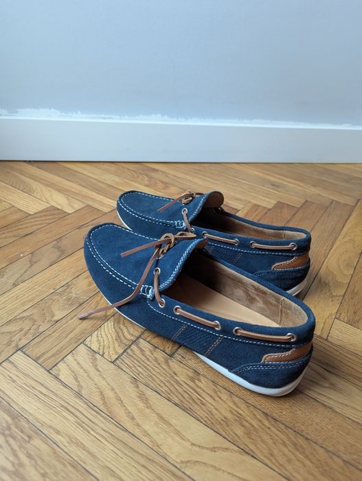 WOJAS r. 41 granatowe espadryle męskie skórzane