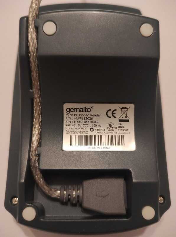 PC PIN Pad reader da Gemalto (cartões com chip)
