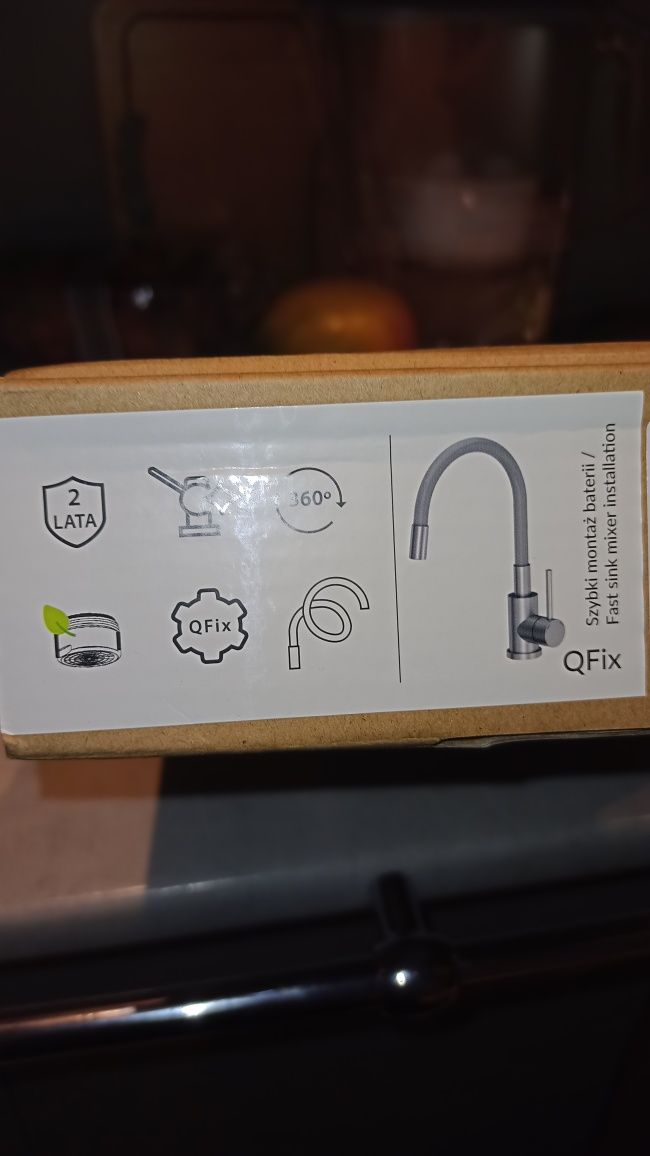 Bateria zlewozmywak Inox z wylewką flex