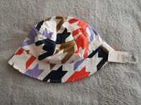 Nowy kolorowy wodoodporny letni kapelusz Next 68 - 74 - 80 w pepitkę