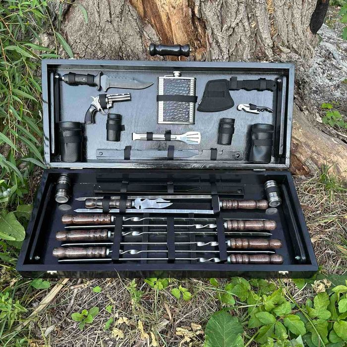 Премиум подарки на праздники - Набор шампуров в кейсе, подарок мужчине